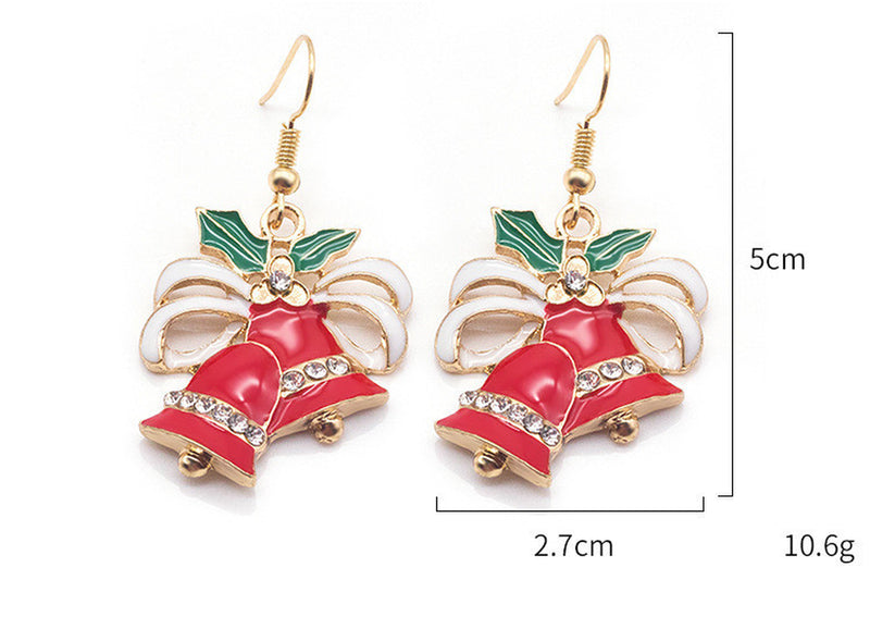 Christmas Cartoon Dripping Oil Color Earrings