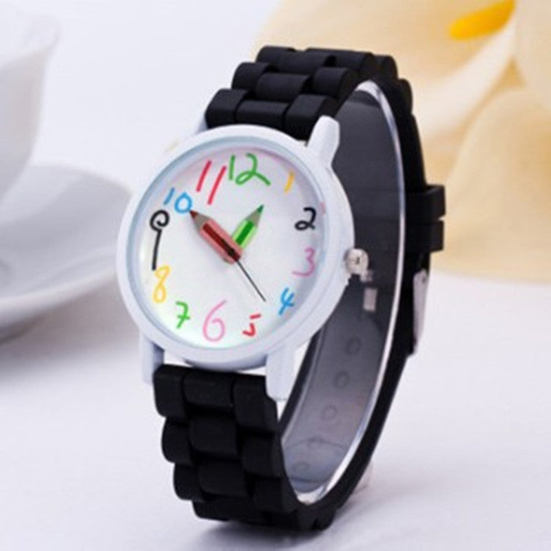 Explosive Silicone Pencil Watch Fashion Painted Quartz Watch