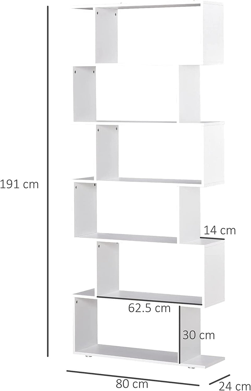 Libreria Di Design Mobili Ufficio Scaffale in Legno 80X24X191Cm Bianco