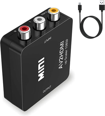 Adattatore HDMI, RCA to HDMI, Adattatore WII HDMI, Adattatore RCA HDMI, Convertitore RCA HDMI Audio 720 1080P Supporta PAL/NTSC Con USB Cavo per Pc/Wii/N64/Tv/Ps3/Blu-Ray DVD