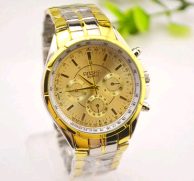 Three-Eye Six-Needle Fashion Steel Belt Watch Men'S Steel Belt Watch