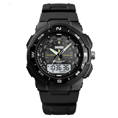 Men'S Electronic Double Display Rubber Watch