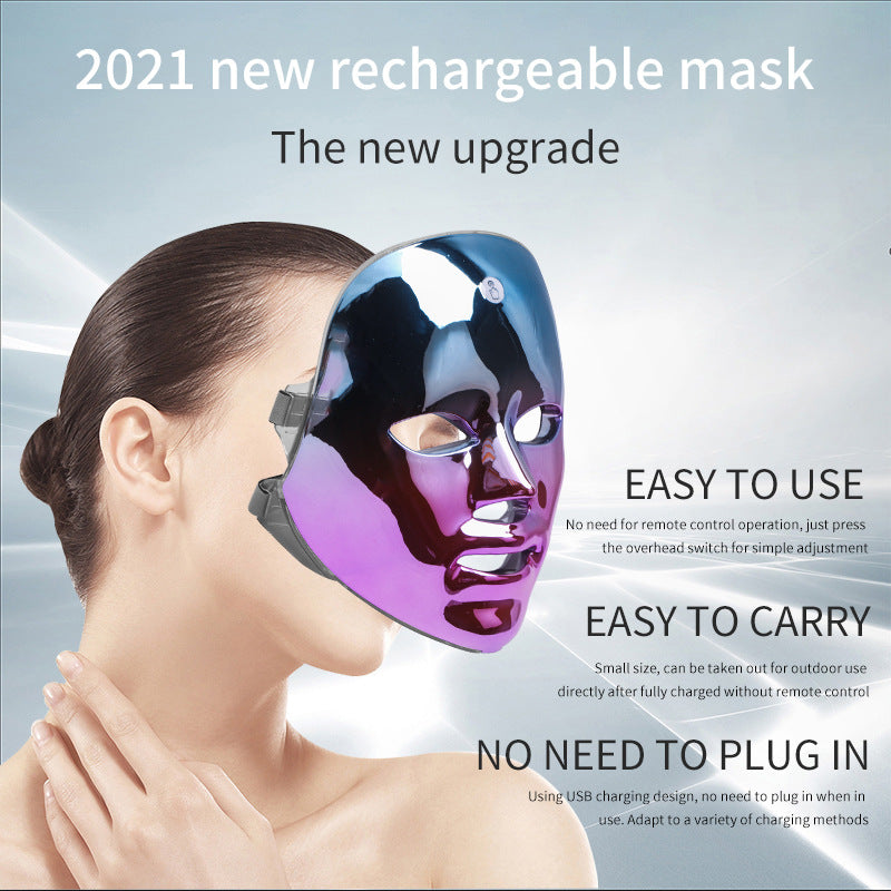 LED Rechargeable Face Mask Acne and Freckles Led Color Light Mask