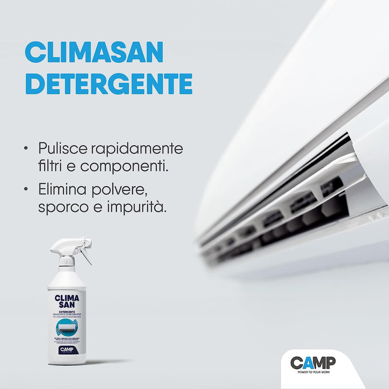 ‎ CLIMASAN DETERGENTE, Detergente per Climatizzatori Specifico per Filtri, Componenti E Unità Esterna, 750 Ml