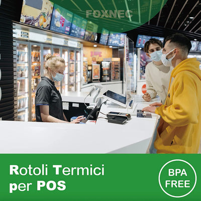 10 Rotoli Pos 57Mm X 16M X 12Mm - Rotoli Pos Di Carta Termica - Ricevute Bancomat Rotolini per Terminale Pos E Pagamento Elettronico 57X35X12 (10 Rotoli)