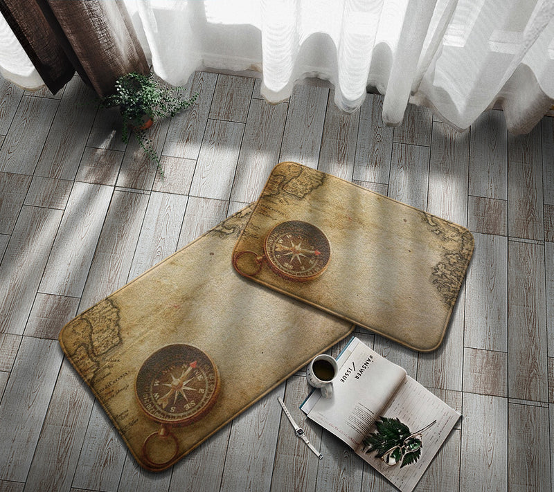 Retro Clock Printed Door Mat