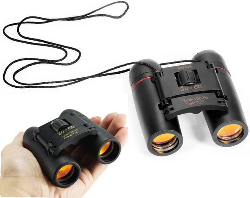 30X60 Compatto Mini Binocolo Potente Notturno Telescopio Pieghevole Con Panno Pulito E Custodia, Professionale Binocoli Tascabile Leggero per Adulti, Bambini, Osservazione Di Uccelli