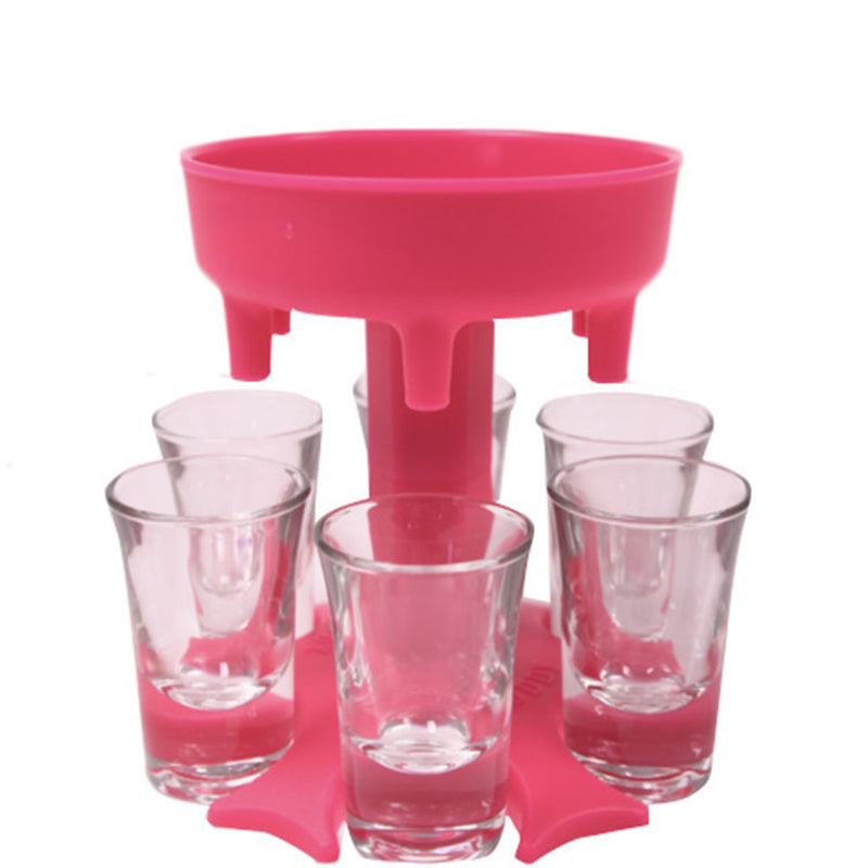 6-Shot Glass-Dispenser-Holder Rack-Bar-Accessories Drinking-Tools Wine Party-Games Liquor