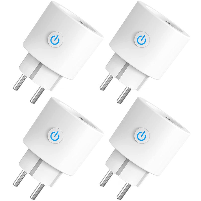 Presa Intelligente Wifi 16A Smart Plug (Type F), Monitoraggio Energetico, Protezione Sovraccarico, Timer E Regolazione Del Programma, Compatibile Con Alexa & Google Home, 4 Pezzi