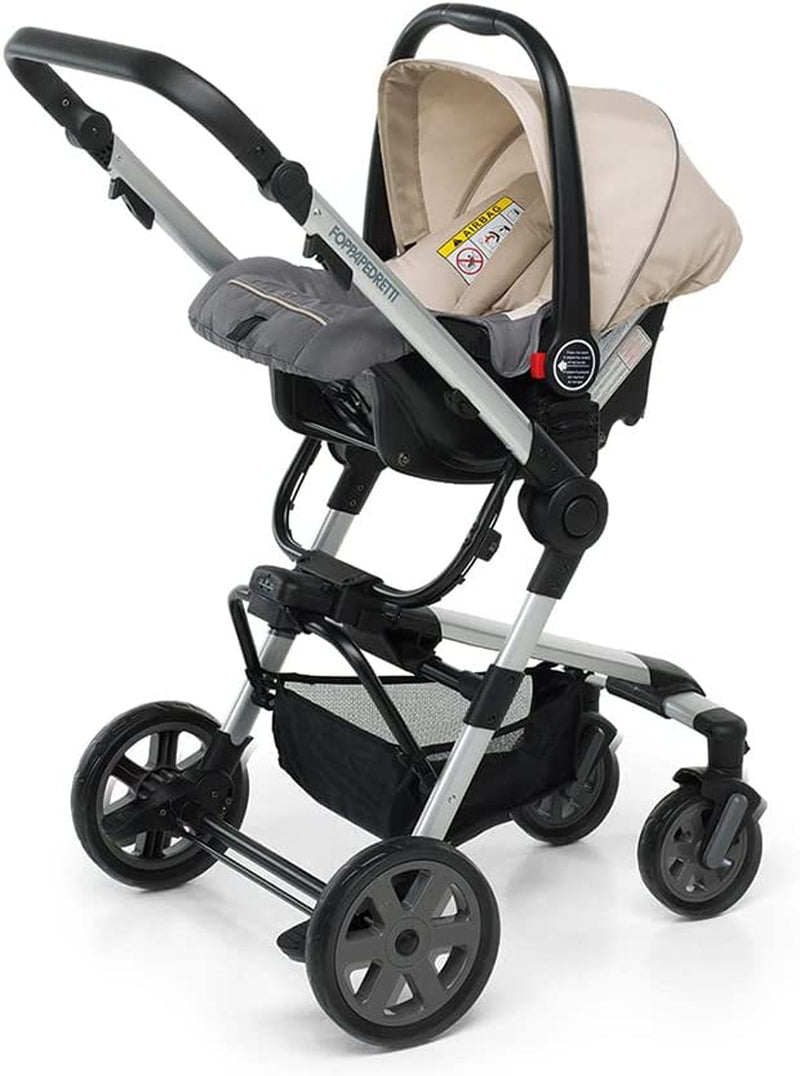 Supertres Sistema Combinato, Dotato Di Passeggino, Navicella, Seggiolino Auto E Borsa, per Bambini Dalla Nascita a 15 Kg (Circa 3 Anni), Grigio (Silver)