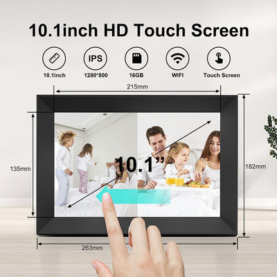 Frame Di Foto Digitale Wi-Fi Da 10,1 Pollici, Touchscreen 1280 X 800 IPS, Cornice Elettronica Con Memoria Da 16 GB, Rotazione Automatica, Montaggio a Parete, Foto E Video Tramite APP Frameo