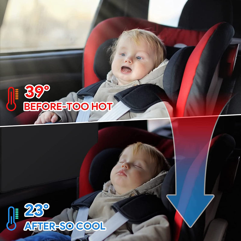 2 Pezzi Protezione Solare Auto, Parasole Auto Bambini Accessori Auto, Tende Oscuranti Vetri Auto, Block Raggi UV Anti-Zanzara Protegge Bambini