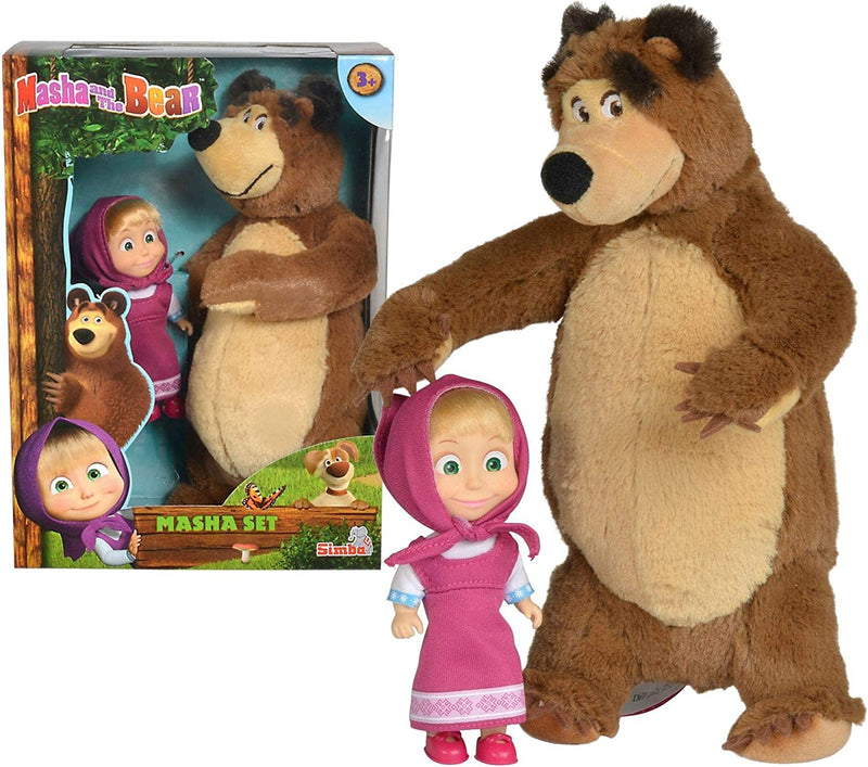 - Masha E Orso, 109301072, + 3 Anni, Set Con Masha Minidoll 12 Cm Con Orso Peluche 25 Cm