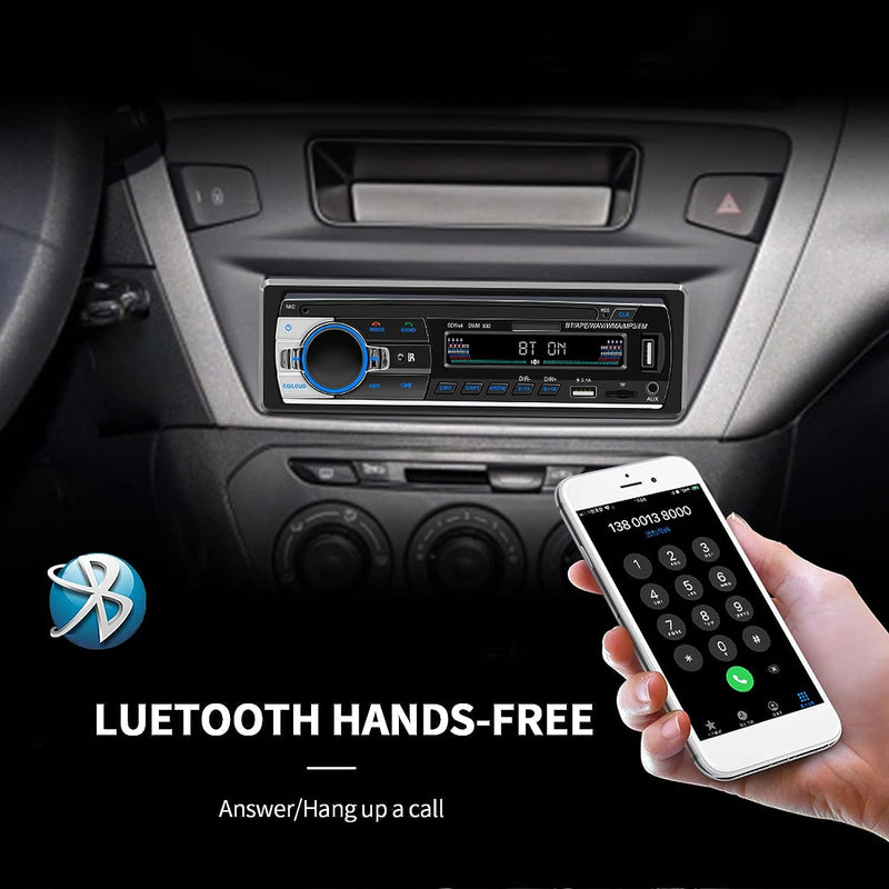 Autoradio Bluetooth, 7 Luci a Colori 60W X 4 Stereo Auto 1 Din Car Radio Con E Telecomando, Supporta MP3/ Usb/Sd/Tf/Aux/File