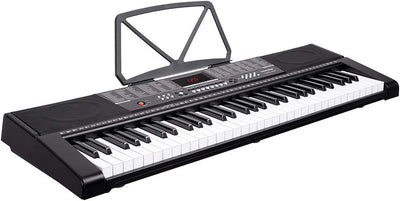 Tastiera Musicale Pianola Elettronica 61 Tasti Pianoforte Multifunzione Con 255 Ritmi 50 Brani Preimpostati Funzione Percussione Ingresso USB AUX E Leggio Porta Spartito E Tablet