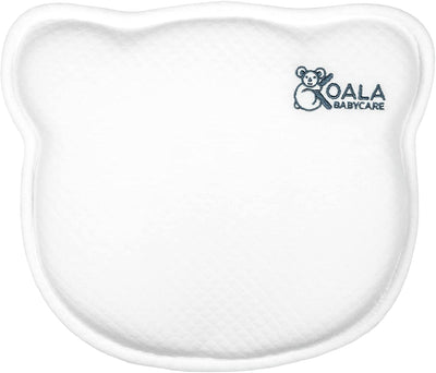 Cuscino Neonato Plagiocefalia Sfoderabile (Con Due Federe) per Aiutare a Prevenire E Trattare La Testa Piatta in Memory Foam - Bianco - Design Registrato KBC®