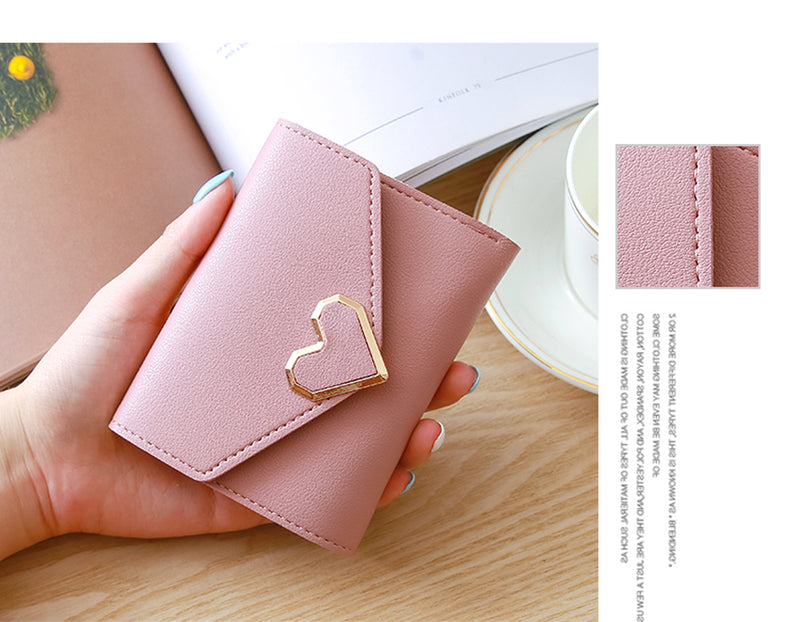 Ins New Simple Thin Korean Buckle Mini Change Purse Student Lady Purse Female Short Card Bag