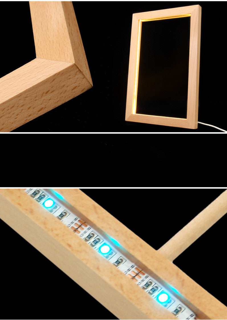 Wooden Luminous Photo Frame Led Night Light