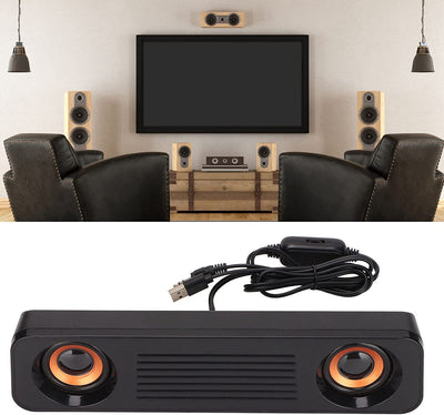 Altoparlante Cablato, T83 Soundbar Stereo Alimentato Tramite USB Controllo Del Volume Del Subwoofer Stereo Hifi Altoparlante Portatile Da Tavolo Lungo Spina Da 3,5 Mm per Computer TV