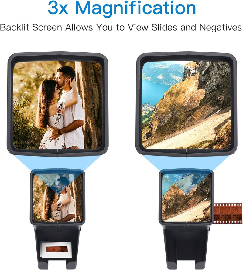 LED Proiettore Di Diapositive, Visualizzatore Diapositive E Negativi Da 35 Mm, Ingrandimento 3X