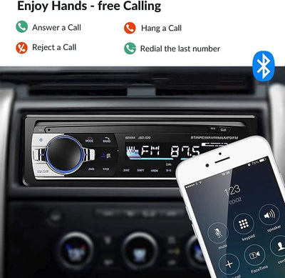 Autoradio Bluetooth 4.0-1 DIN - 4X40W - Funzione AUX, Lettore MP3 E Doppia Porta USB, Suono Stereo FM, Chiamate in Vivavoce, Telecomando, Display LCD, Ios E Android