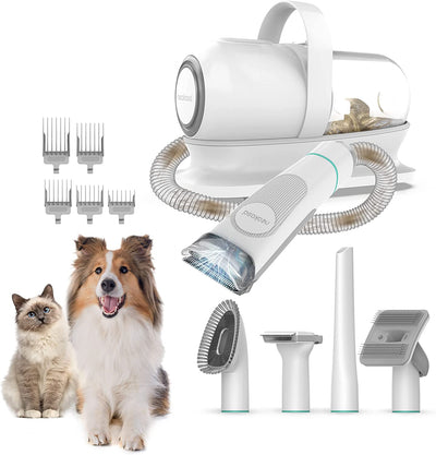 P1 PRO Kit per Toelettatura E Aspirazione a Vuoto per Animali Domestici, Tosatrice per Cani E Gatto Pelo Lungo Professionale, Con Spazzole per Cani E Altri 5 Strumenti per La Toelettatura