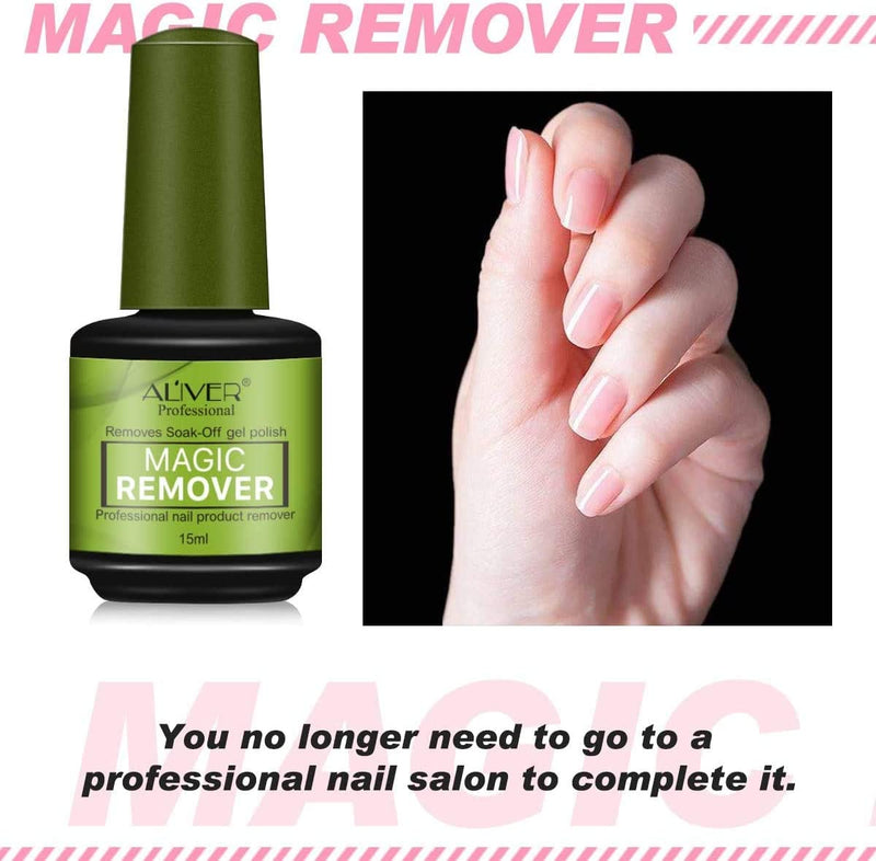 2 PCS Magic Nail Polish Remover, Professionale Rimuove Lo Smalto in Gel in 3-5 Ninuti, Facile E Veloce, Non Danneggia Le Unghie