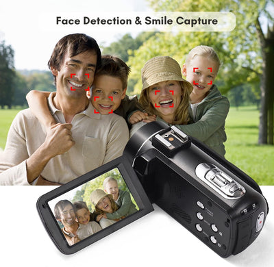 Videocamera Digitale 2.7K Videocamera Registratore DV 48MP Zoom Digitale 16X Pannello Tattile IPS Da 3,0 Pollici Supporta Face Detection Beauty Face Smile Capture Anti-Shake