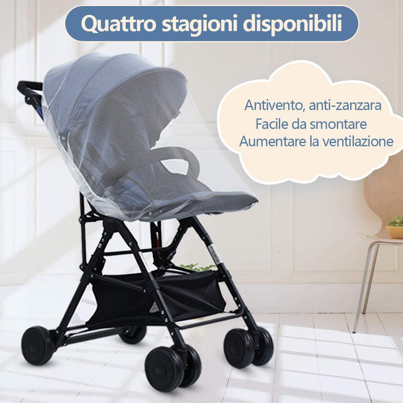 Zanzariera per Ovetto Universale per Passeggino, Carrozzina, Culla E Lettino Da Viaggio Con 72 Pz Repellente per Zanzare Su Cerotti, per Attività All&