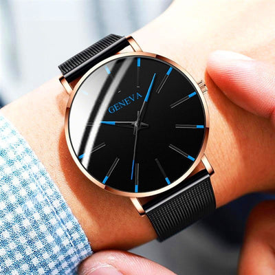 Stainless Steel Mesh Band Business Quartz Watch