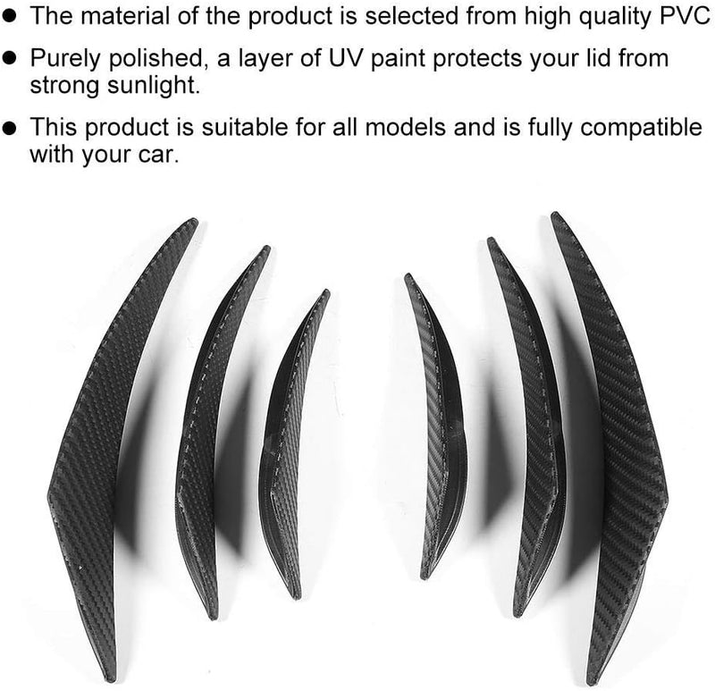 Aletta Paraurti - 6 Pezzi in Fibra Di Carbonio Texture Paraurti for Auto Canard Splitter Diffusore Valence Spoiler Lip