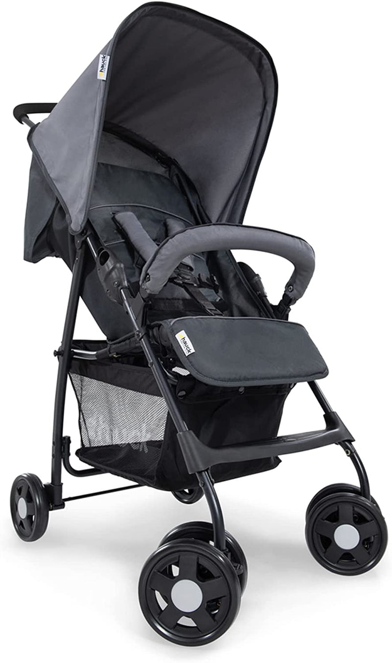 Passeggino Sport - Passeggino Leggero 5.9 Kg - Passeggino Compatto, Pieghevole E Piccolo - Reclinabile, Cappotta Parasole E Grande Cesto Portaoggetti - Grigio Melange