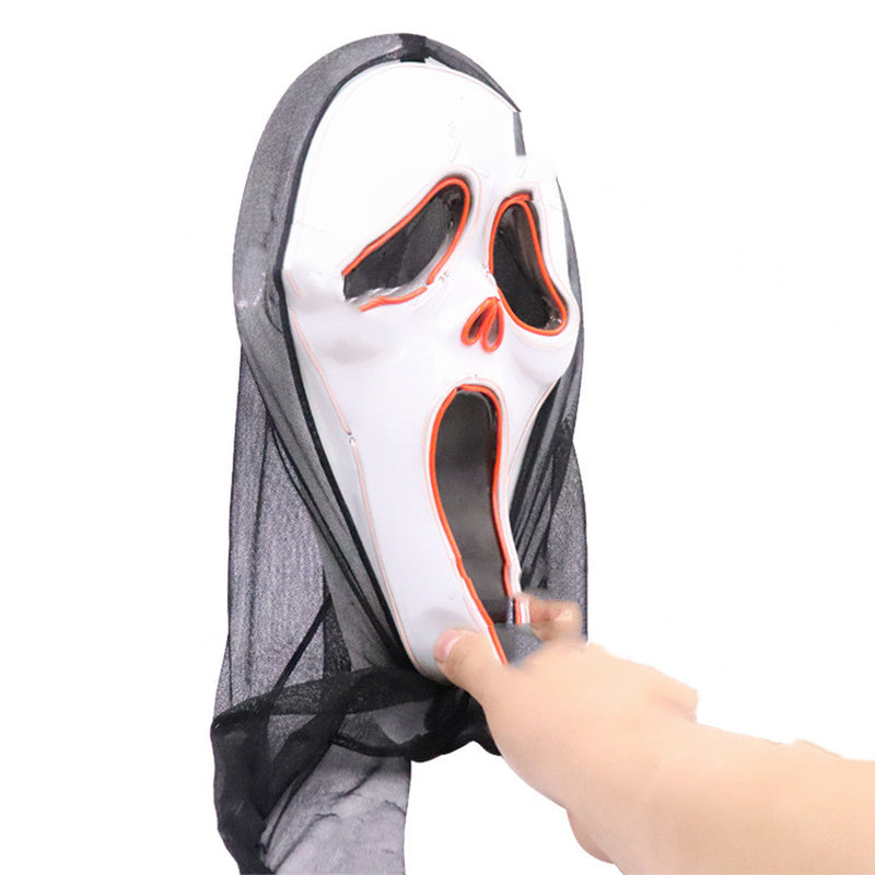 Halloween Scary Skull LED Glowing Screaming Mask