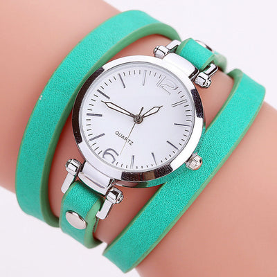 Women'S Circle Bracelet Watch PU Strap Simple Alloy Small Dial Women'S Watchm