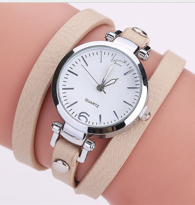 Women'S Circle Bracelet Watch PU Strap Simple Alloy Small Dial Women'S Watchm