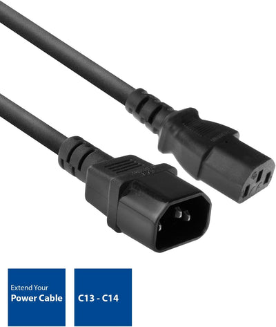 Cavo IEC  Da 1,8 M, Prolunga Del Cavo IEC Da C13 a C14, Da Maschio a Femmina IEC a 3 Pin - AK5030 Nero