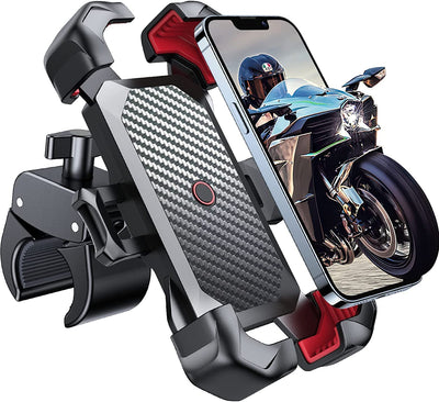 2023  Supporto Telefono Bicicletta, [1S Blocco][100Mph Militare Antivibrante] Porta Cellulare Moto, [5S Installazione ] Universale Manubrio Holder per Iphone 14, Samsung S23, 4,7-7" Smartphone