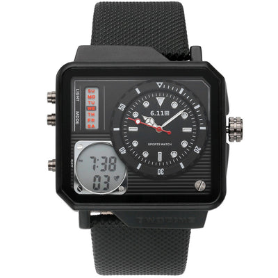 Men'S Watch Multi-Function Sports Watch Belt Watch Electronic Watch