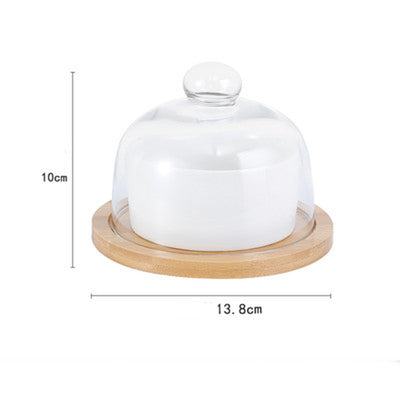 Creative Tableware Ceramic Bird'S Nest Dessert with Glass Lid