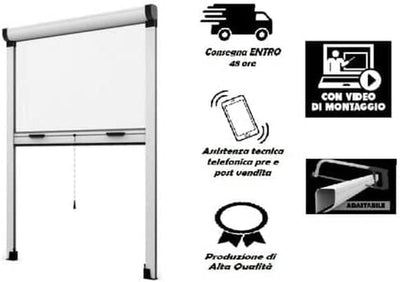 Zanzariera a Rullo Riducibile Verticale Fai Da Te in Kit Vari Colori E Misure Disponibili (100 X 160, Bianco)