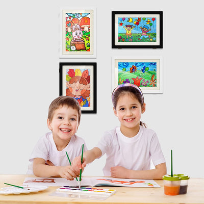 Disegni Bambini Cornice - Cornici Artistiche Bambini, Cornici per Disegni per Bambini A4 Cornice per Esposizione Di Opere D'Arte Apribili Cornici per Quadri Acrilico Disegno Bambini, Bianco