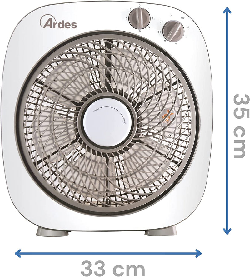 AR5B24 Ventilatore Portatile Rinfrescante Da Pavimento O Tavolo Con 6 Pale E 3 Livelli Di Intensità E Rotazione 360 Gradi Ventilatore Da Terra Box Floor