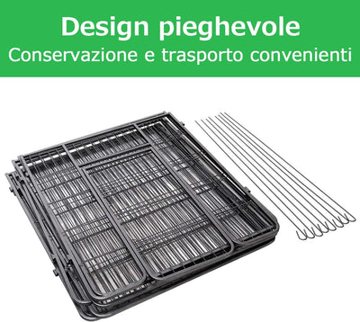 Recinto per Cani Da Interno Ed Esterno, Recinzione per Animali Domestici Con 8 Pannelli Di Metallo, Box per Cani, Gatti E Conigli, 80 X 100 Cm