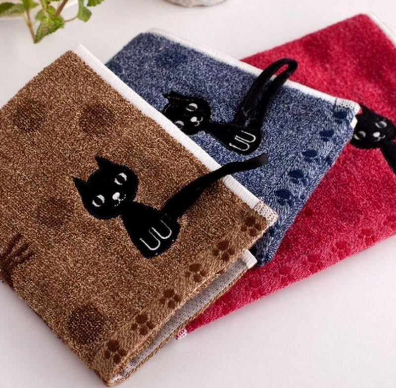 Tail Hook Cotton Cat Face Towel 25X50Cm