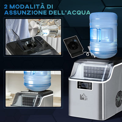 Macchina Del Ghiaccio 20Kg in 24 Ore, 24 Cubetti in 14-18 Minuti, Serbatoio 3.2L E Dimensione Cubetti Regolabile, Autopulente