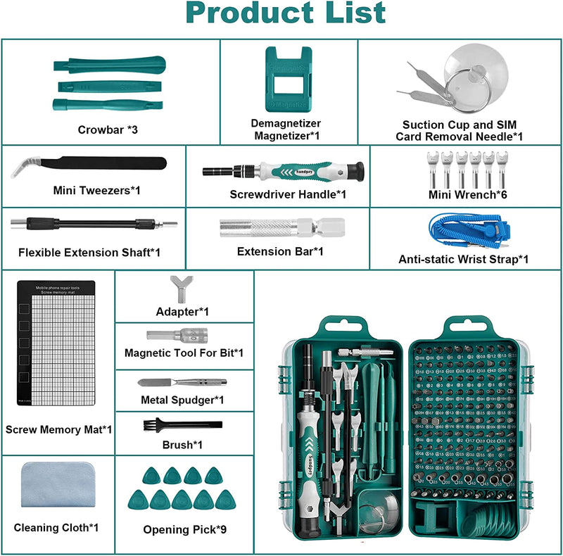 Set Cacciaviti Precisione Magnetici Professionali - 142 in 1 Mini Giraviti Precisione - Kit Riparazione Portatile  Multifunzione Elettricista Cacciaviti per Orologiaio PC Cellulare Elettronica