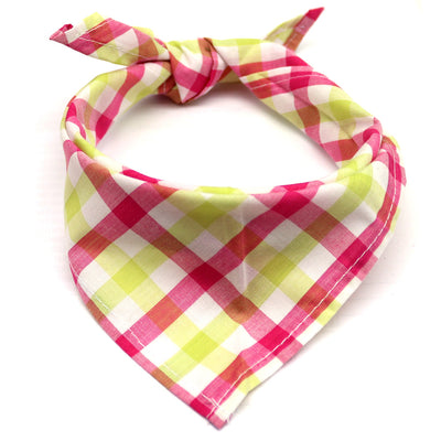 Pet Dog and Cat Plaid Cotton Triangle Scarf