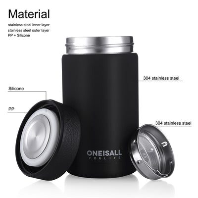 ONE IS ALL Men Gift Bottles 400Ml Insulated Cup 304 Stainless Steel Mug Water Bottle Vacuum Flask Coffee Wine Mug