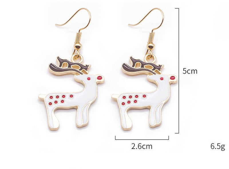 Christmas Cartoon Dripping Oil Color Earrings