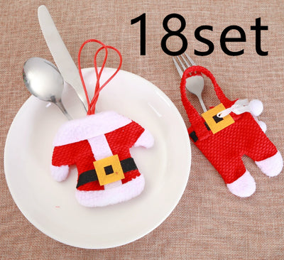 6 Pcs New Year Holder Chirstmas Cutlery Knife Fork Cutlery Set Trousers Skirt 2021 Navidad Christmas Christmas Decorations for Home